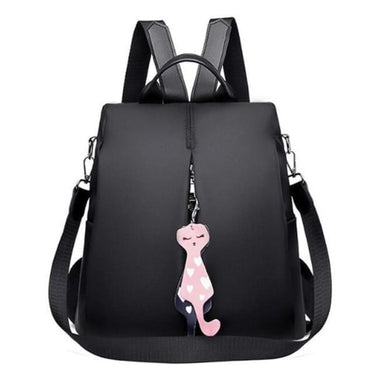 Mochila negra mujer barata de frente negro